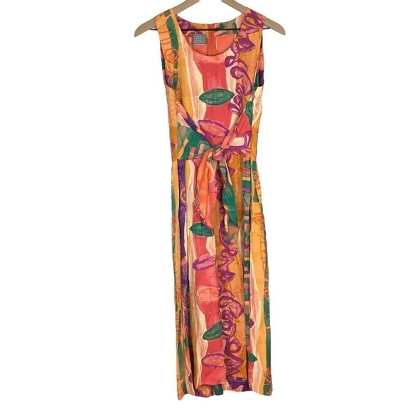 VINTAGE Rabbit Rabbit Rabbit Designs Dress Abstract Print 80s 90s Style Size 6 - Picture 12 of 12